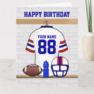 Carte Joyeux anniversaire du maillot de football rouge b