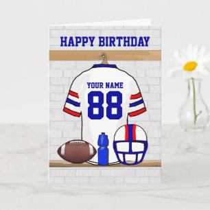 Carte Joyeux anniversaire du maillot de football rouge b
