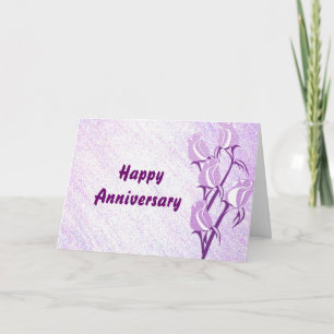 Carte Joyeux anniversaire du Rose pourpre