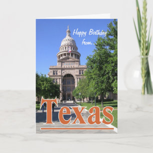 Carte Joyeux anniversaire du Texas/Austin State Capitol