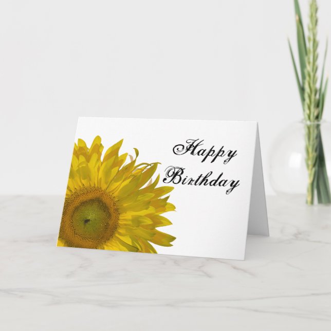 Carte Joyeux anniversaire du tournesol jaune (Devant)