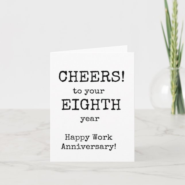 Carte Joyeux Anniversaire Du Travail, Huitième Année (Devant)