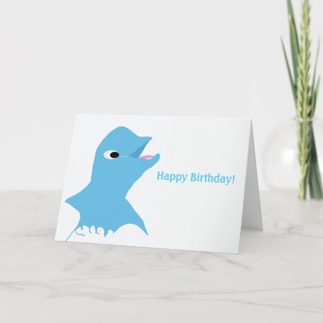 Carte Joyeux anniversaire d'un dauphin (Devant)