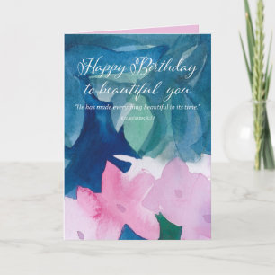 Carte Joyeux Anniversaire Écriture Ecclésiaste 3 11 Fleu