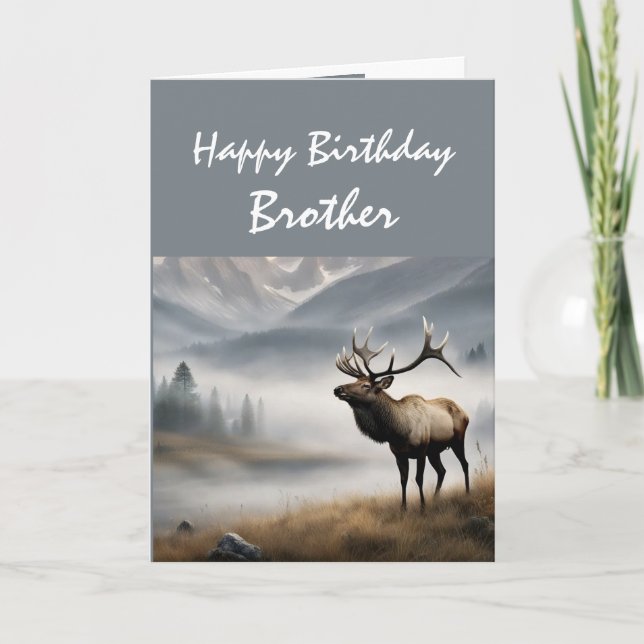 Carte Joyeux Anniversaire Elk Brother qui est exceptionn (Devant)