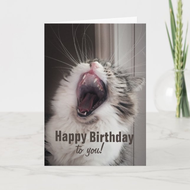 Carte Joyeux anniversaire ! , Elle a chanté fort. (Carte (Devant)