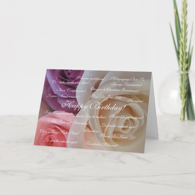 Carte Joyeux anniversaire en many languages (Devant)