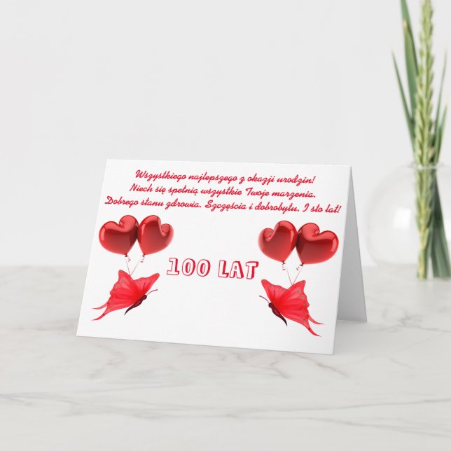 Carte Joyeux anniversaire en polonais (Devant)