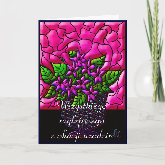 Carte Joyeux anniversaire en polonais (Devant)