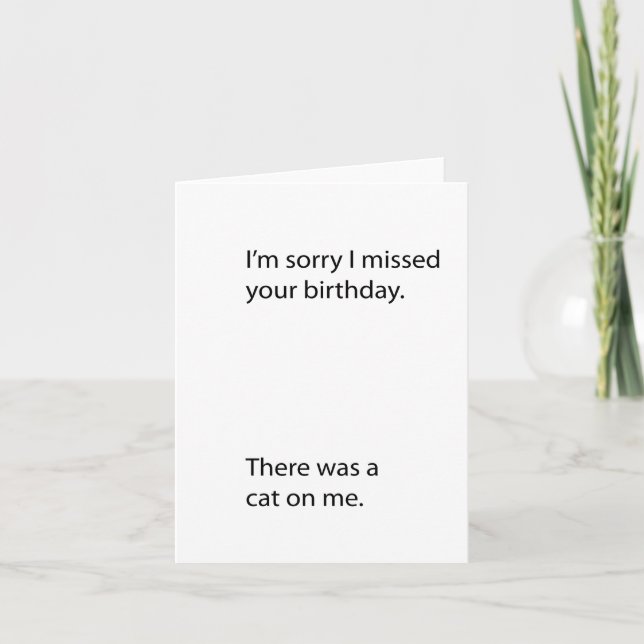 Carte Joyeux Anniversaire en Retard (Devant)