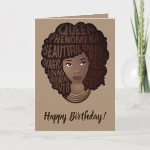 Carte Joyeux Anniversaire, Encouragement des femmes noir