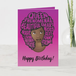 Carte Joyeux Anniversaire, Encouragement des femmes noir