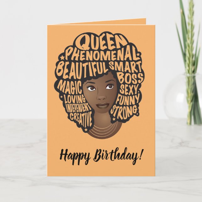 Carte Joyeux anniversaire ! Encourager les femmes noires (Devant)