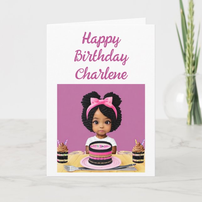Carte Joyeux anniversaire | Enfant afro-américain (Devant)