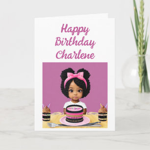 Carte Joyeux anniversaire   Enfant afro-américain
