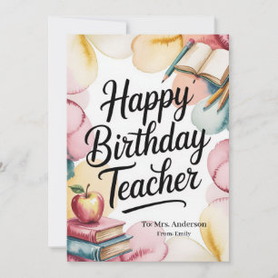 Carte Joyeux Anniversaire Enseignant Personnalisé