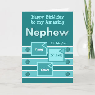 Carte Joyeux anniversaire Extraordinaire Nephew vert tur