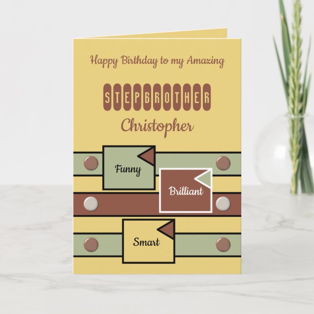 Carte Joyeux anniversaire extraordinaire Stepbrother jau (Devant)