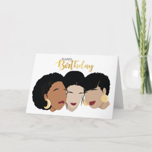 Carte Joyeux anniversaire ! Femmes noires, soeurs amies