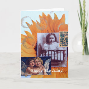 Carte Joyeux anniversaire fille et Cherubs collage