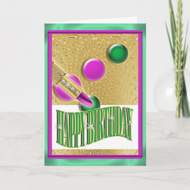 Carte "Joyeux anniversaire" filles femmes (Devant)