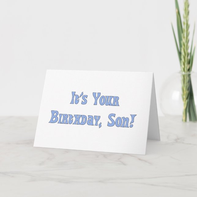 Carte Joyeux anniversaire, fils, lettres bleu clair sur  (Devant)