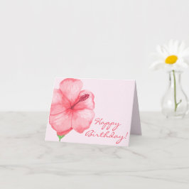 Carte Joyeux anniversaire | Fleur d'Hibiscus tropical