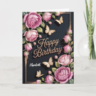 Carte Joyeux Anniversaire Floral