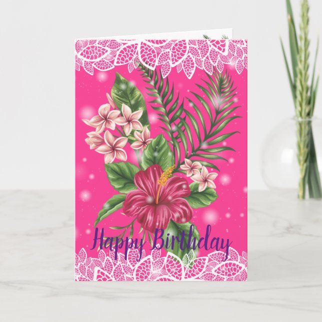Carte Joyeux anniversaire Floral (Devant)