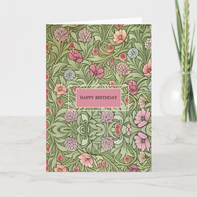 Carte Joyeux anniversaire floral inspiré par le Victorie (Devant)