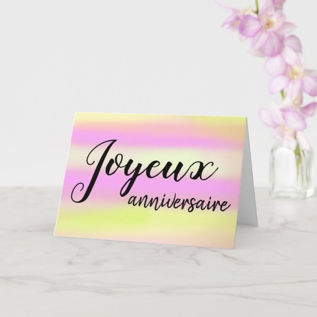 Carte Joyeux Anniversaire Français Anniversaire Aquarell (Orchidée)