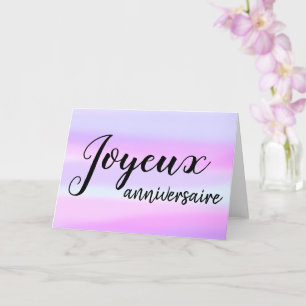 Carte Joyeux Anniversaire French Birthday Watercolor