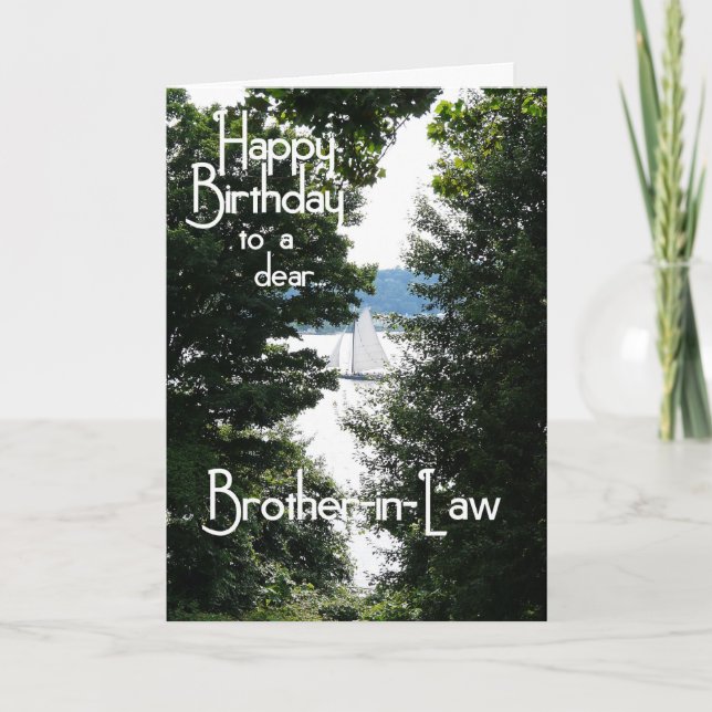 Carte Joyeux Anniversaire Frère en Droit/Voilier (Devant)
