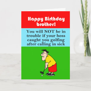 Carte Joyeux anniversaire frère golfeur et son patron