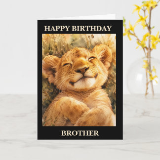 Carte Joyeux Anniversaire Frère Lion Endormi