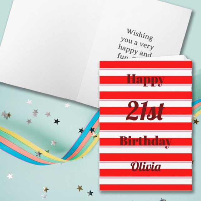 Carte Joyeux Anniversaire Fun Pop Bold Red Stripes Typo (Créateur téléchargé)