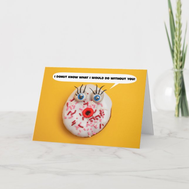 Carte Joyeux anniversaire Funny Donut Humour (Devant)