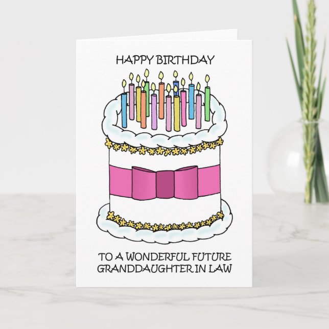 Carte Joyeux anniversaire future petite-fille en droit (Devant)