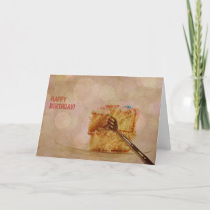 Carte Joyeux Anniversaire Gâteau Bokeh