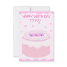 Joyeux anniversaire gâteau rose sucré