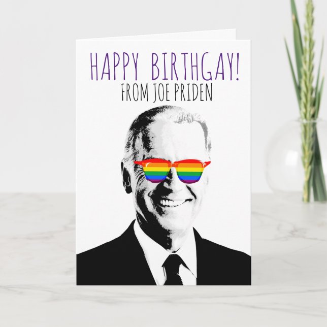 Carte Joyeux anniversaire gay de Joe Priden (Devant)