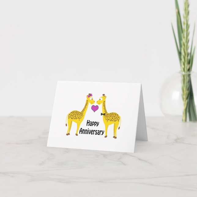 Carte Joyeux Anniversaire Girafes (Devant)