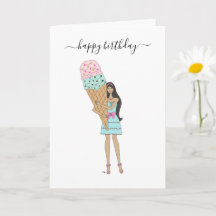 Joyeux anniversaire - Glace Cream Fashion Girl