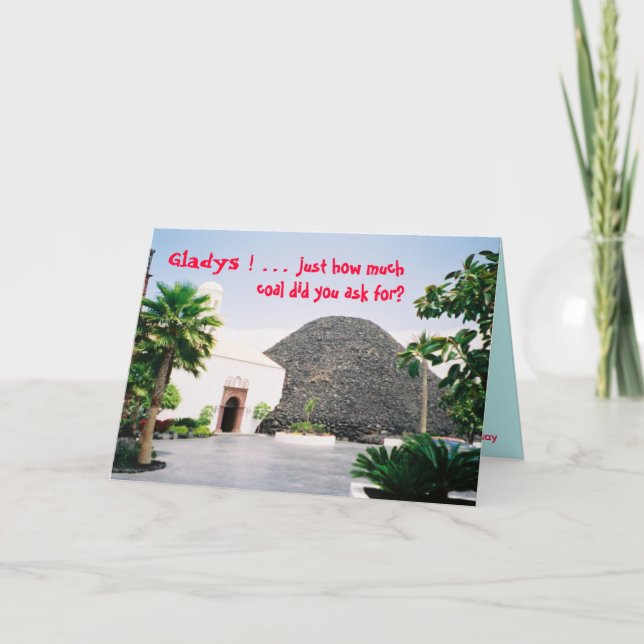 Carte Joyeux anniversaire - Gladys/charbon (Devant)