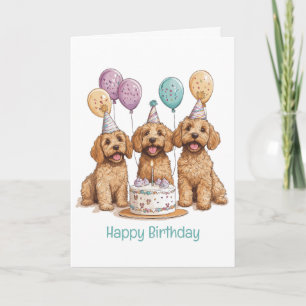 Carte Joyeux Anniversaire Goldendoodle Chiens Anniversai