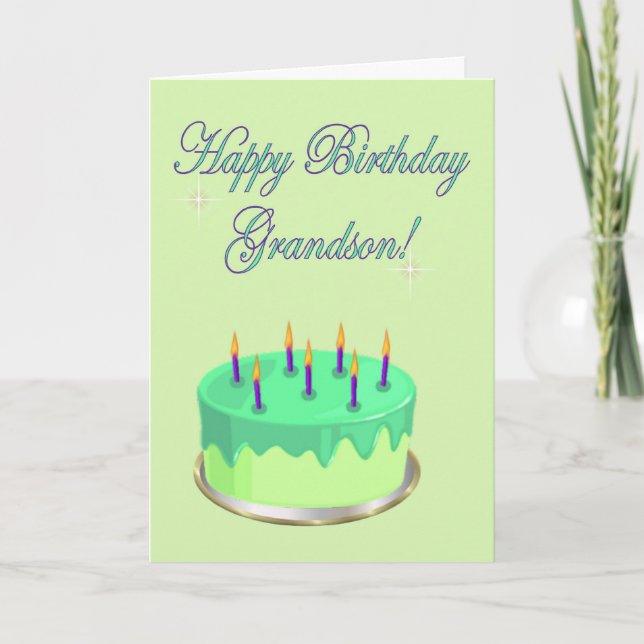 Carte Joyeux anniversaire Grand-fils anniversaire voeux  (Devant)