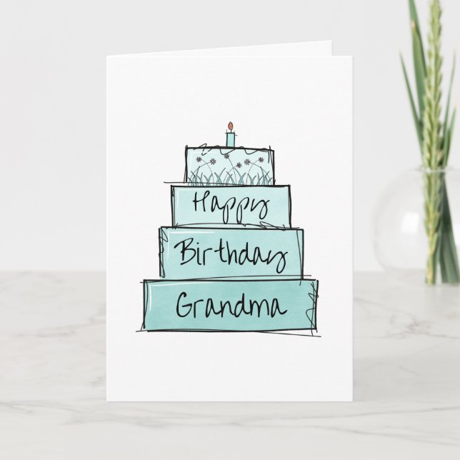 Carte Joyeux Anniversaire Grand-mère (Devant)