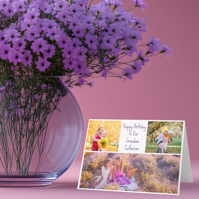 Carte Joyeux Anniversaire Grand-mère Personnalisé Petits (Créateur téléchargé)