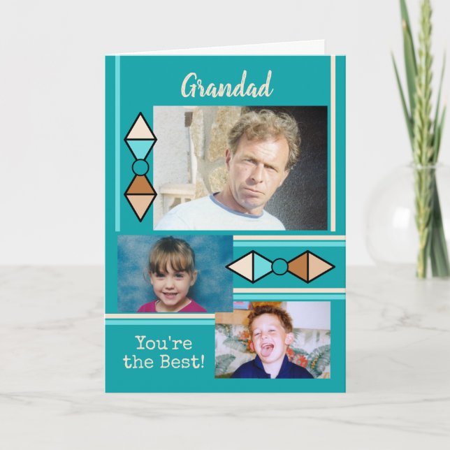 Carte Joyeux Anniversaire Grand-mère photo turquoise (Devant)