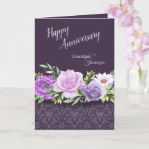 Joyeux Anniversaire Grand-parents pourpre Rose Dam